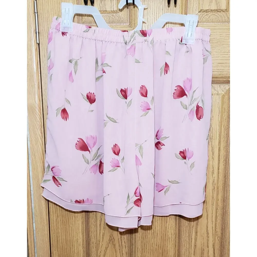 Mystique size L/XL pink floral print intimate set